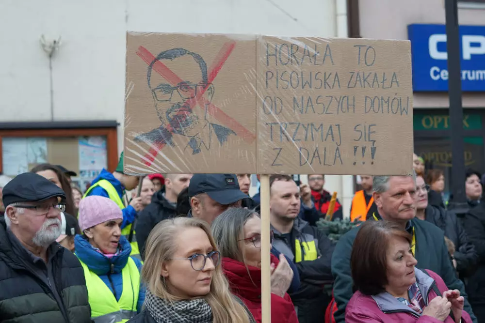 Protest przeciwko CPK/KDP w Mikołowie