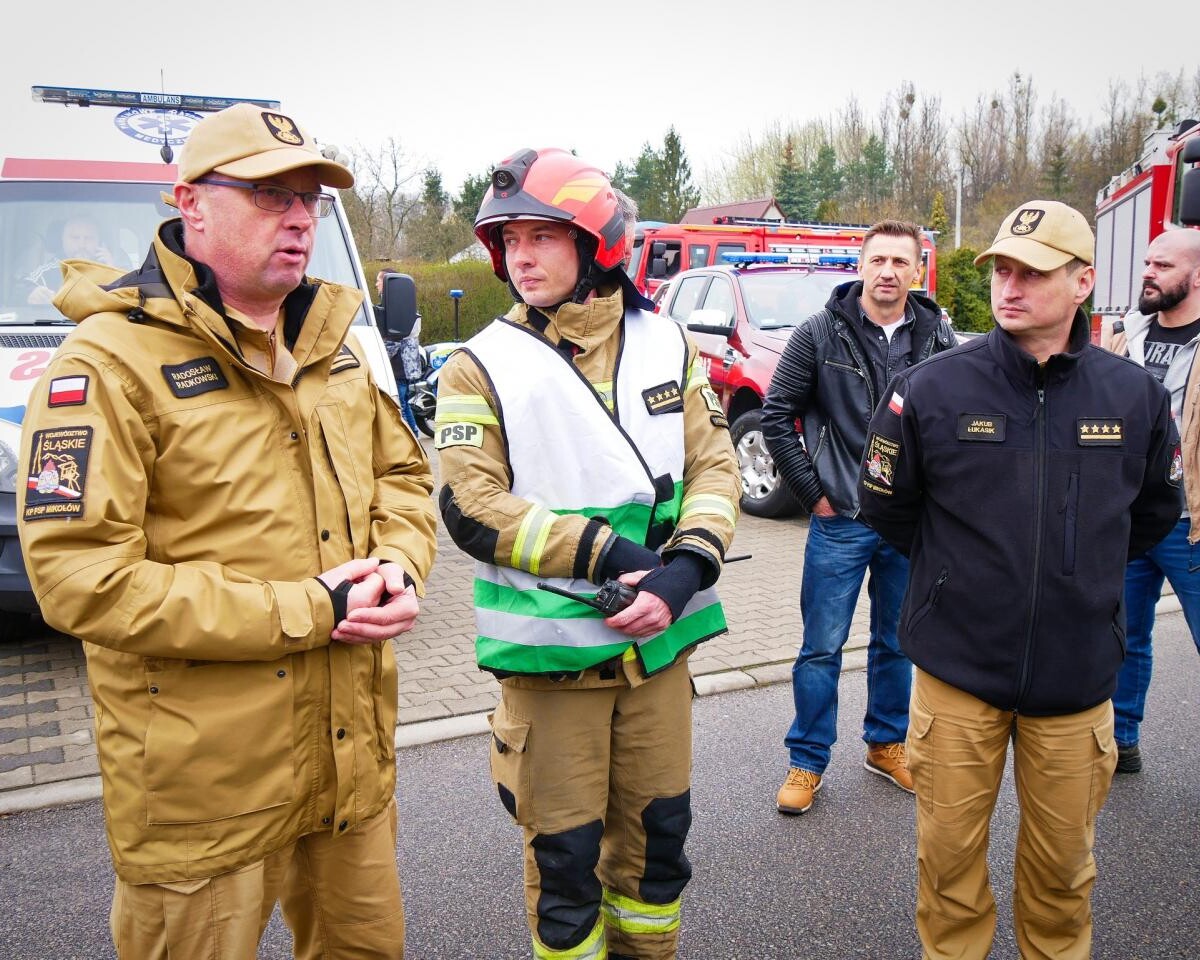 12 kwietnia w Łaziskach Górnych odbyły się pierwsze na taką skalę ćwiczenia służb ratowniczych / fot. Powiat Mikołowski