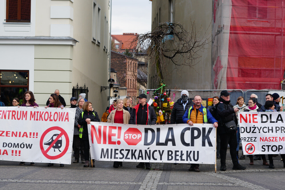 Protest przeciwko CPK/KDP w Mikołowie